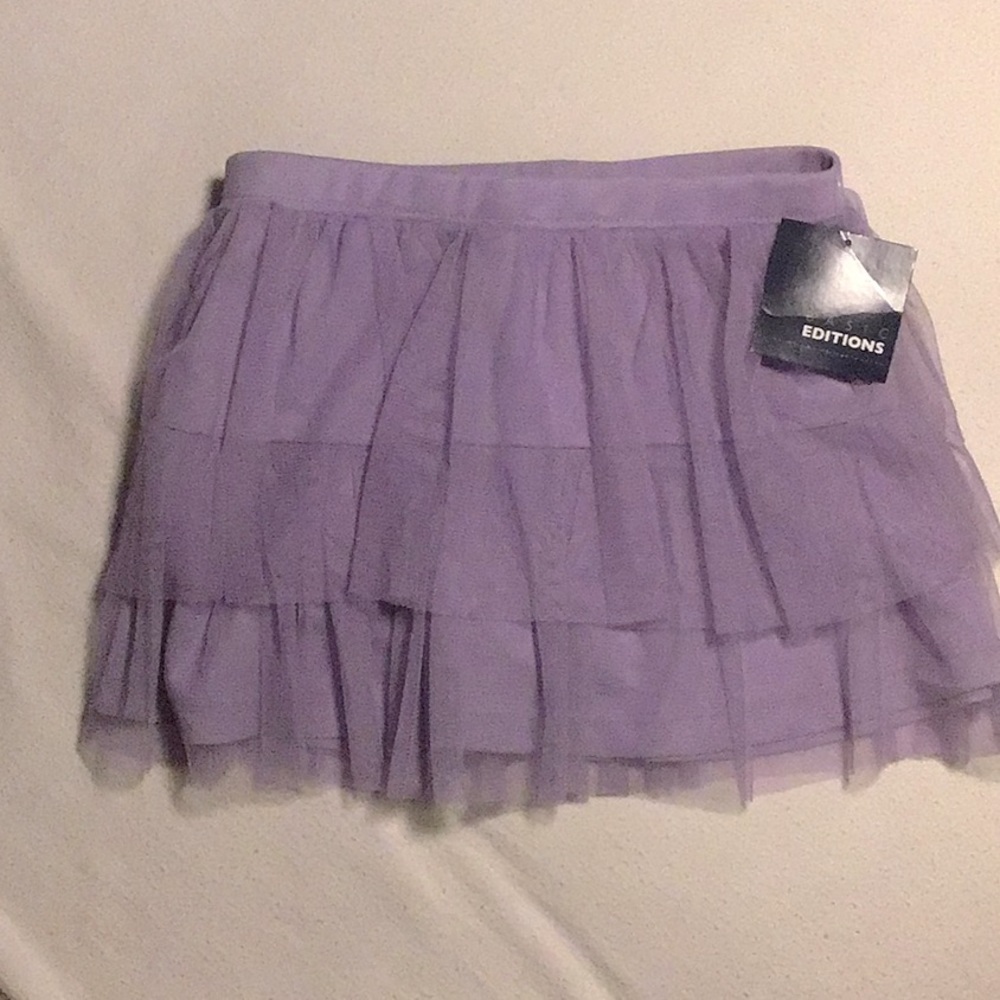 NWT Basic Editions purple layered skirt with shorts underneath.
